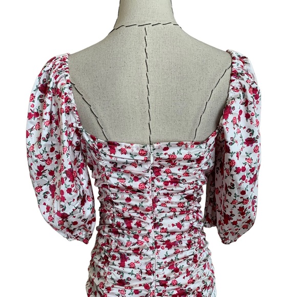 For Love Lemons Melrose Dress Floral Ruched Dress Medium - Picture 8 of 16